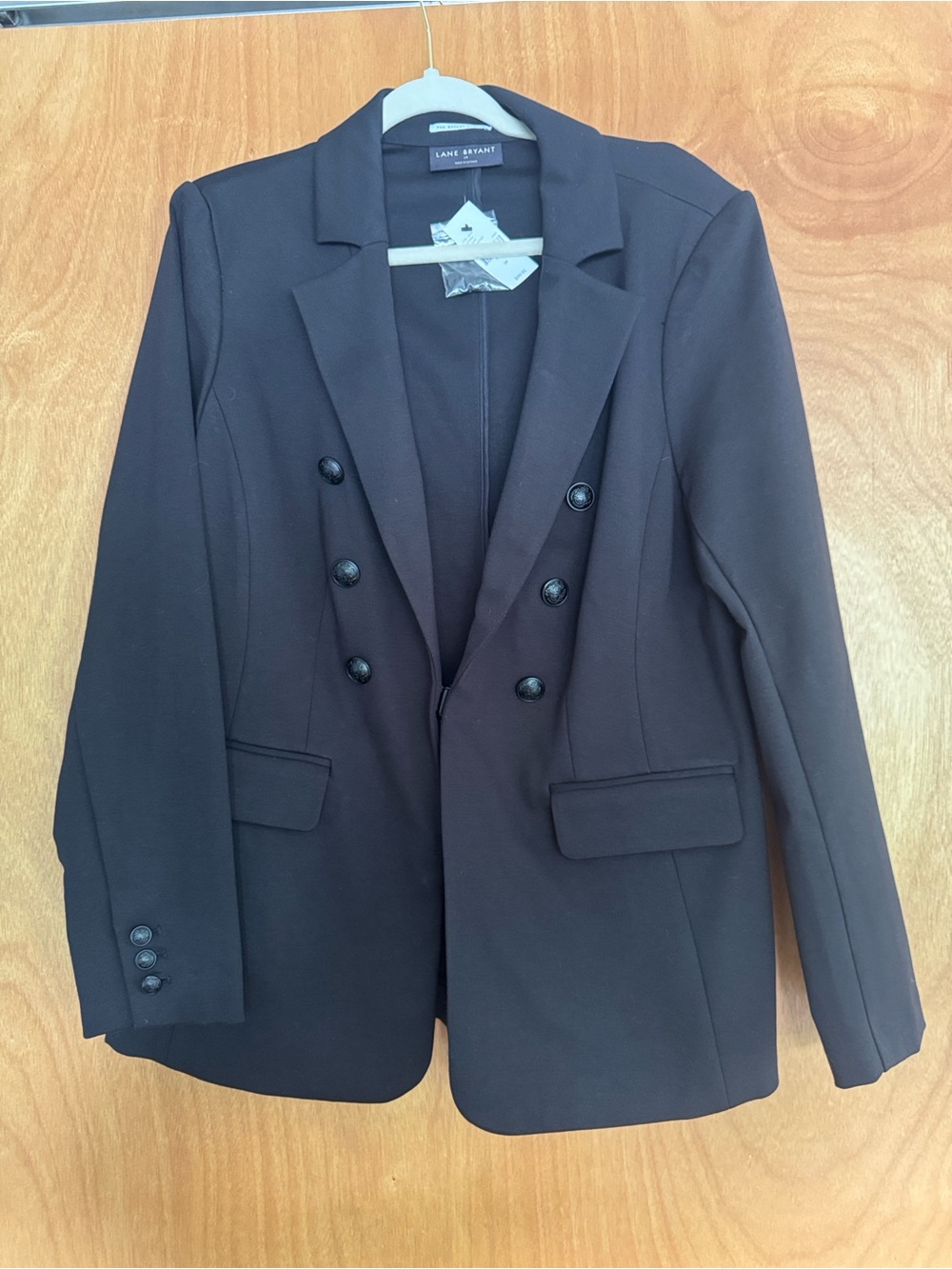 Lane Bryant Black Double-Breasted Ponte Blazer with Notch Lapel - Picture 5 of 16